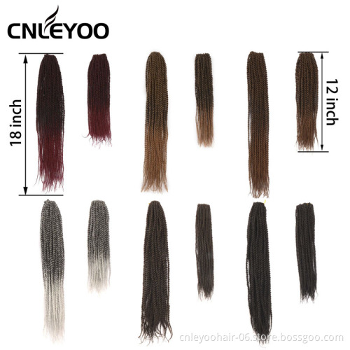 Factory 18" Senegalese Twist Crochet Hair (30 Roots/Bundle) Senegalese Braiding Hair Extension